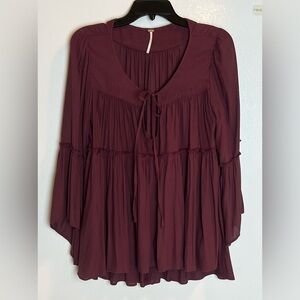 Wine Sheer Blouse size Medium, brand Free People